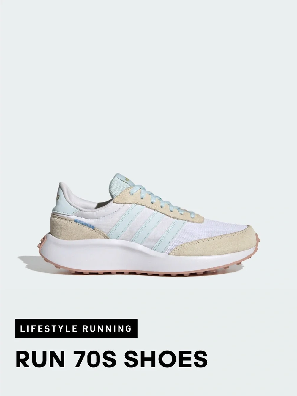 adidas Run 70s Women's Sneakers in Light Blue, Beige & White